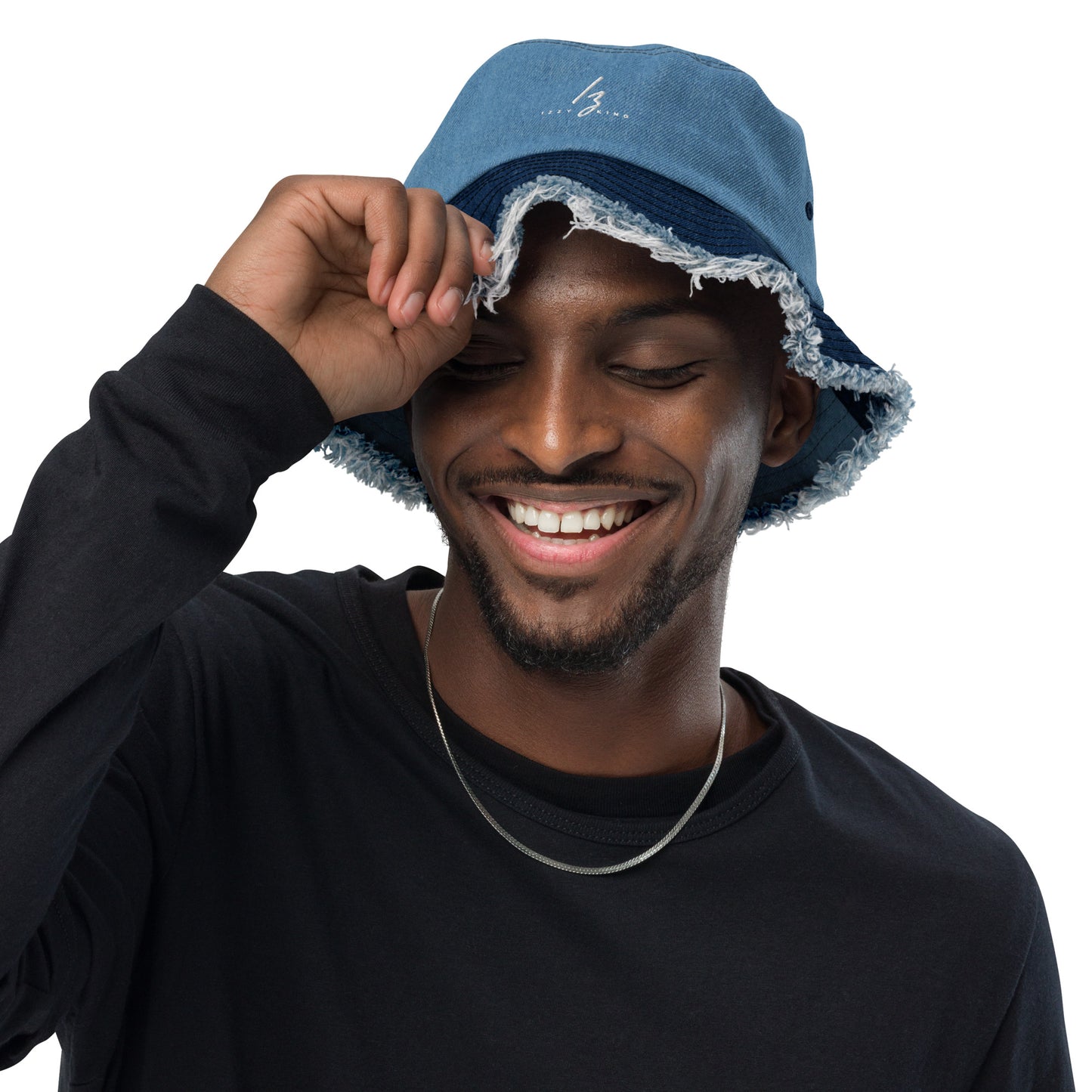 Izz Unisex Distressed denim bucket hat