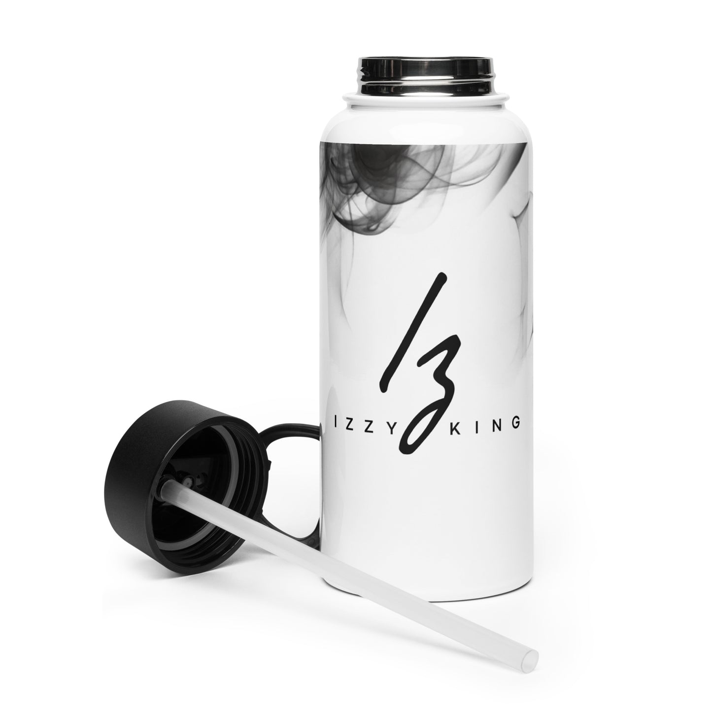 Izz Stainless steel water bottle with a straw lid