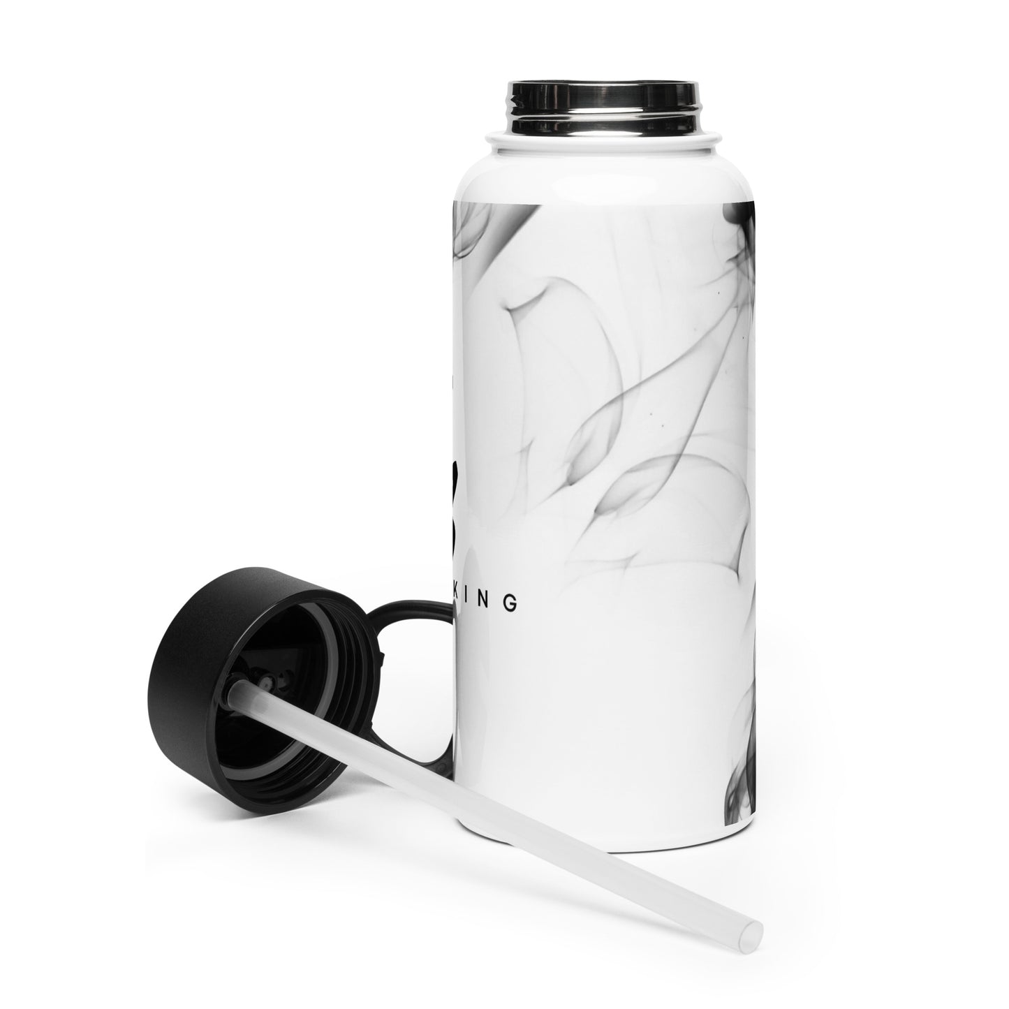 Izz Stainless steel water bottle with a straw lid