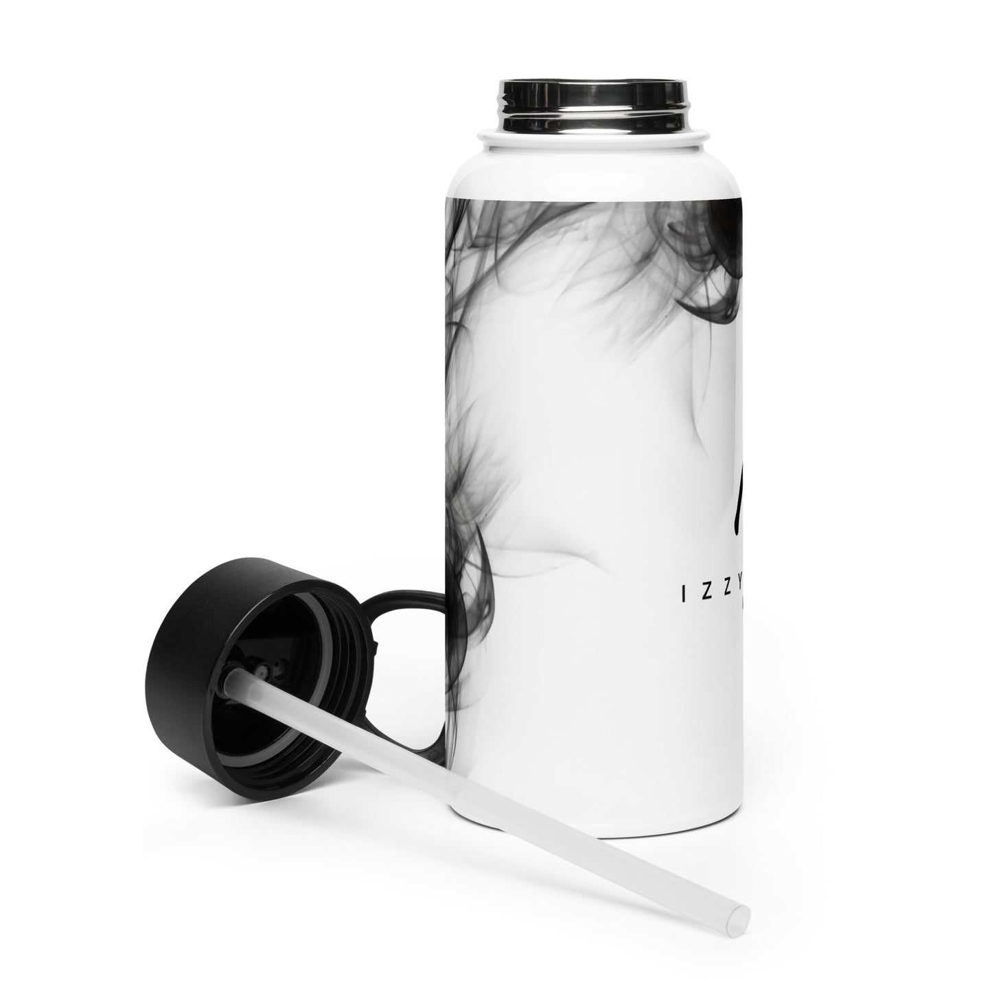 Izz Stainless steel water bottle with a straw lid